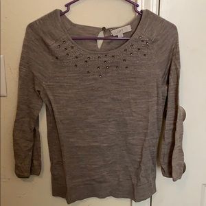 Loft blouse with beads and stones